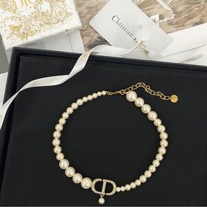 Dior Gold and White Pearl Necklace